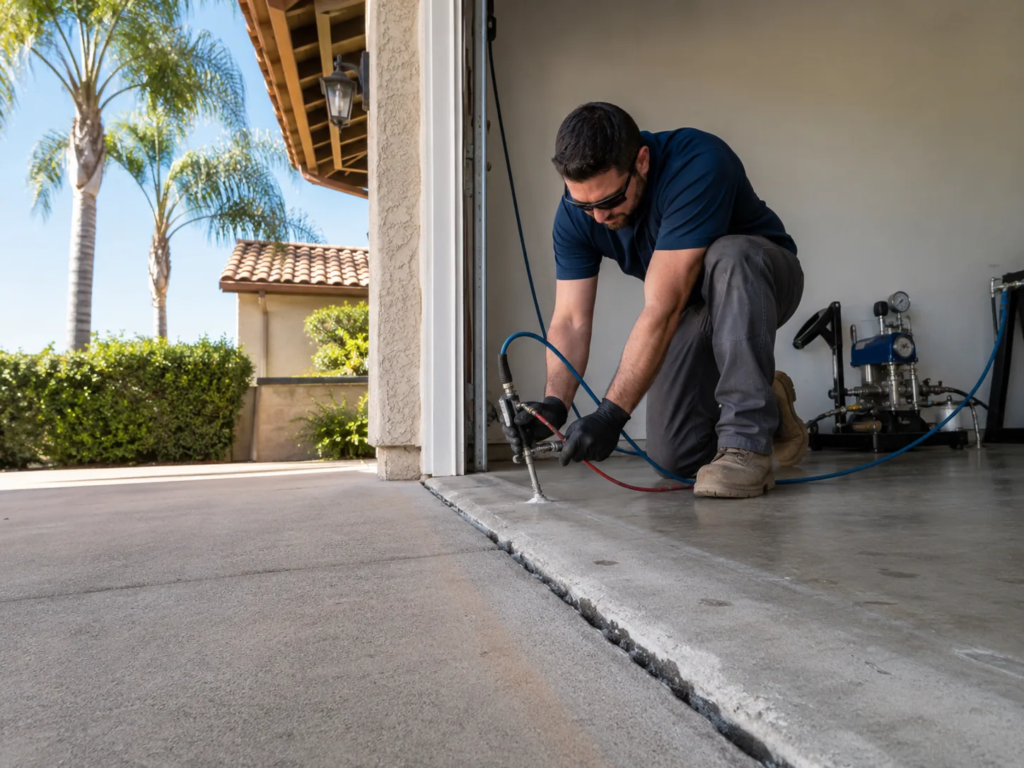 Garage Floor & Apron Leveling Los Angeles